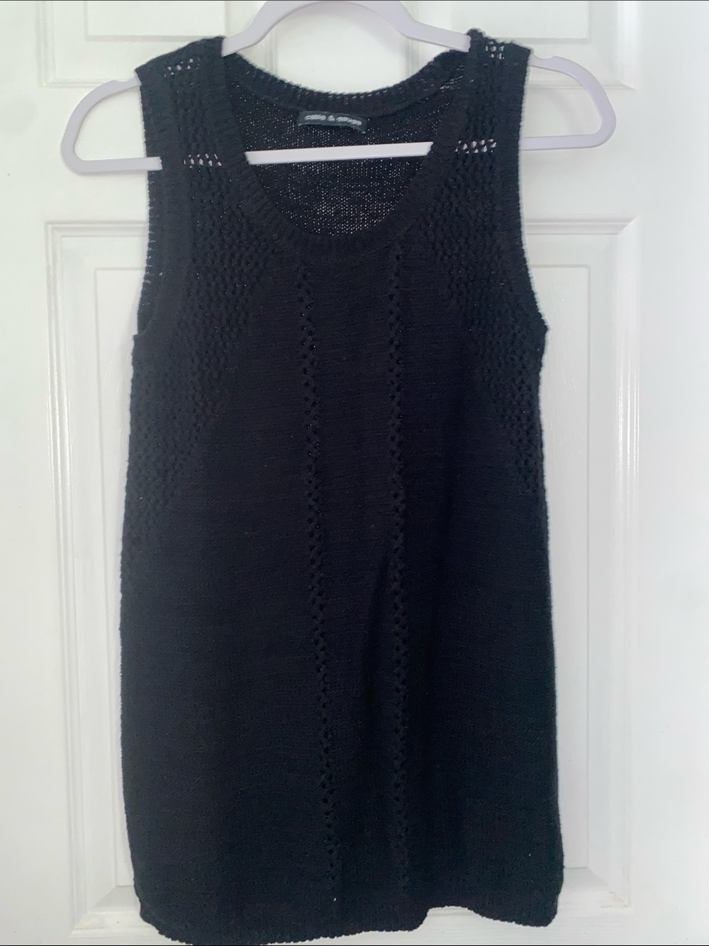 Cable & Gauge Black Sleeveless Knit Tunic